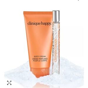 2 Piece Clinique Happy Gift Set Body Cream & travel size spray
